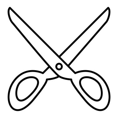 Makas simgesi. Web için makas vektör simgelerinin özet çizimi