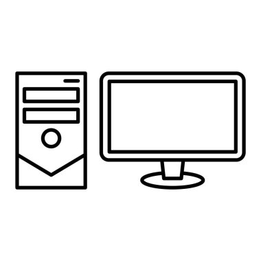 Bilgisayar monitörü simgesi. Beyaz arkaplanda izole edilmiş web tasarımı için dizüstü bilgisayar vektör simgeleri dizisi