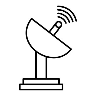 uydu anten simgesi. Ana hatlı kablosuz anten vektör çizimi. izole edilmiş sembol.