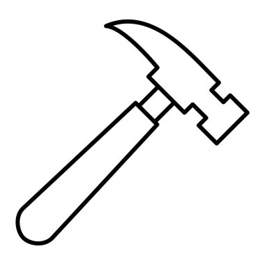 Çekiç simgesi. Taslak el ele tutuşma aracı vektör illüstrasyonu. izole kontur sembolü