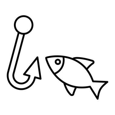balık kancası ikon vektör çizimi tasarımı