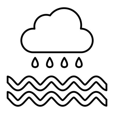 Yağmur bulutları simgesi. Web için bulut vektör simgelerinin özet çizimi