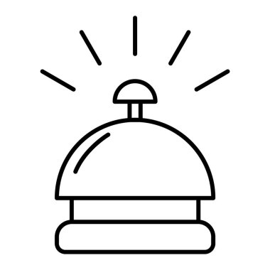 Otel çanı ikonu. Web için alarm saat vektör simgelerinin özet çizimi