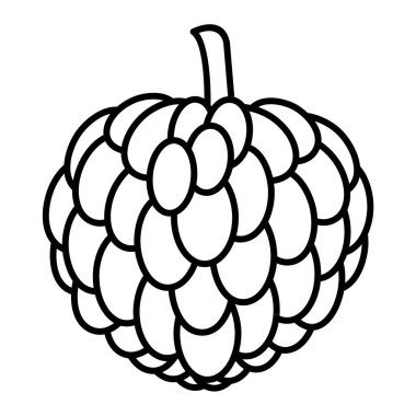 Tek bir siyah beyaz elin vektör çizimi karalama meyveleri