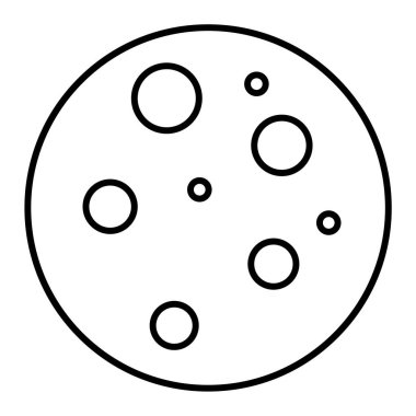 Beyaz arka planda izole edilmiş ana hatlı gezegen simgesi. boşluk sembolü 