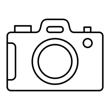 Kamera simgesi. Web için fotoğraflı fotoğraf vektörü simgelerinin basit illüstrasyonu