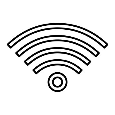 Wi-Fi sinyal ikonu vektörü, ağ ve mobil uygulama tasarımınız için beyaz arkaplanda izole edilmiş, kablosuz anten logosu kavramı