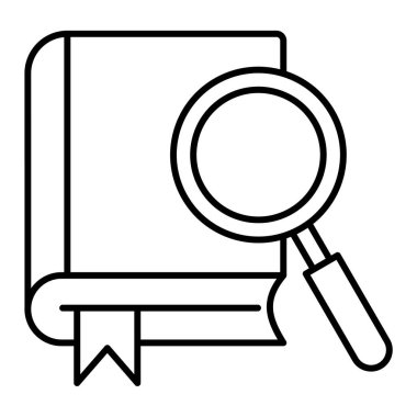 kitap ve büyütme cam ikonu vektör illüstrasyon grafik tasarımı