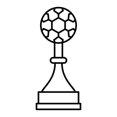 Futbol topu ikonu. Beyaz arkaplanda izole edilmiş web tasarımı için futbol kupası vektör sembolü özeti