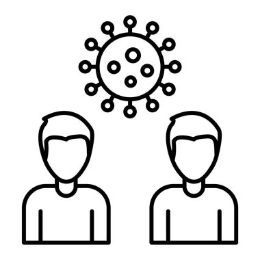 Bir adamın çizgi simgesinin vektör çizimi