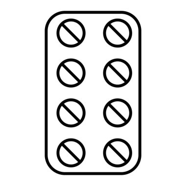 İlaç ikonu. Tıbbi hap vektör illüstrasyonunu özetle. izole edilmiş sembol.