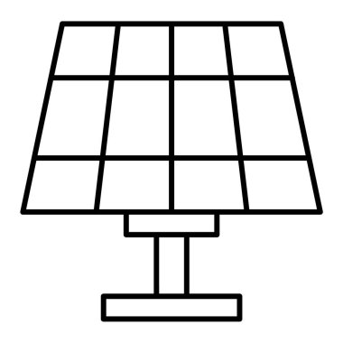 Güneş paneli simgesi. Web için enerji vektör simgelerinin özet çizimi