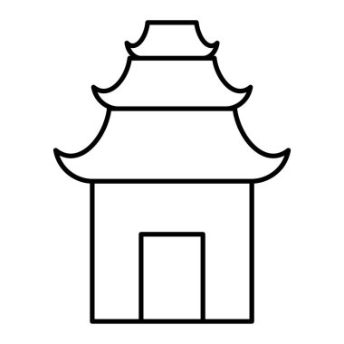 Çin tapınağı ikonunun vektör illüstrasyonu