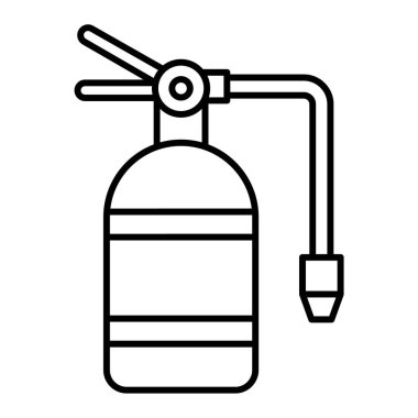 Yangın söndürme ikonu. Web için itfaiyeci temizleyici vektör simgelerinin özet çizimi