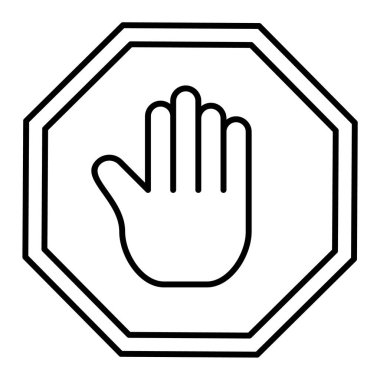 Dur işareti simgesi. vektör illüstrasyonu