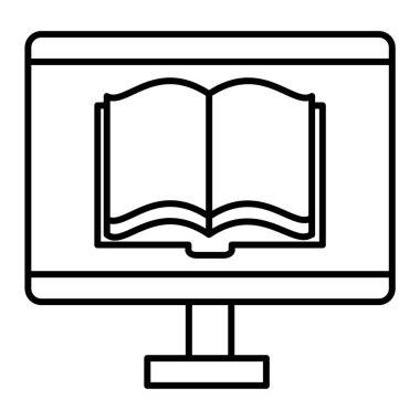 Ekran simgesi vektör illüstrasyonundaki kitap