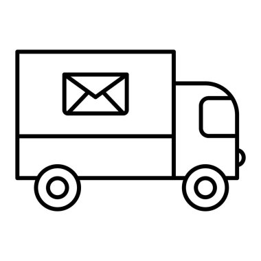 dağıtım kamyonu simgesi, vektör illüstrasyonu