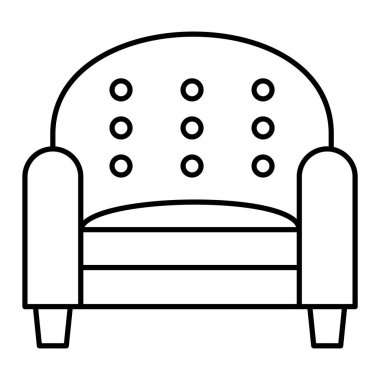 Kanepe ikonu. ana hat koltuk vektör sembolü stok illüstrasyonu.