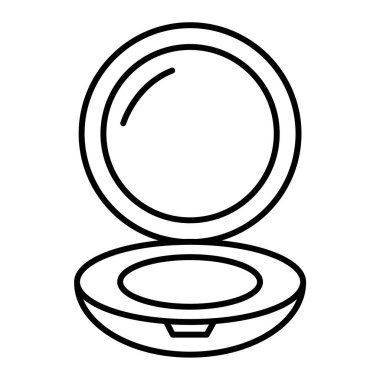 Aynalı vektör illüstrasyon tasarımı ile makyaj tozu