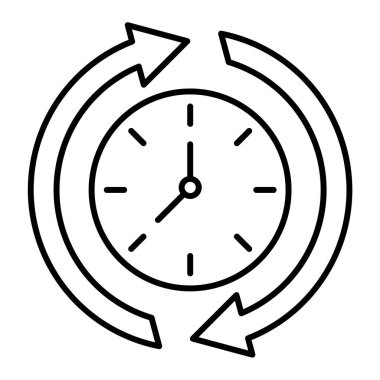 Saat simgesi vektör illüstrasyonu