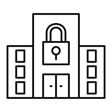 Güvenlik sistemi ikon vektörü. Taslak kilit işareti. izole edilmiş sınır sembolü çizimi