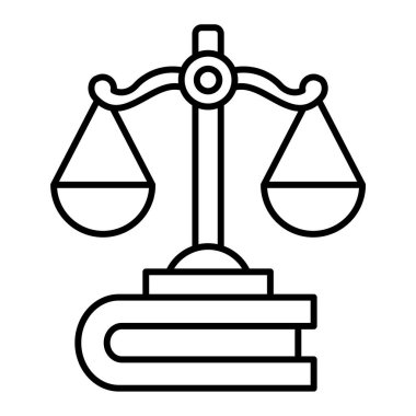 Hukuk ve adalet simgesi. özet vektör sembolü gösterimi.