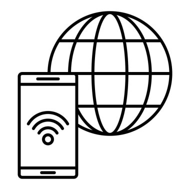 wifi ve cep telefonu vektör illüstrasyon tasarımlı akıllı telefon