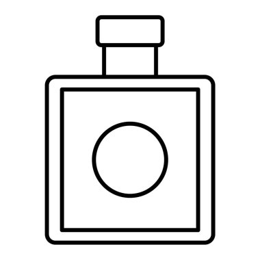 Parfüm şişesi ikonu. Web için güneş kremi vektör simgelerinin özet çizimi