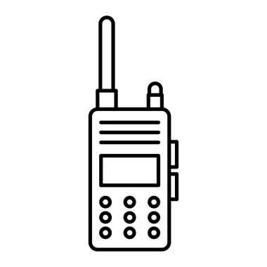Telsiz ikonu. Taslak akıllı telefon aygıtı vektör illüstrasyonu. beyaz arkaplanda izole