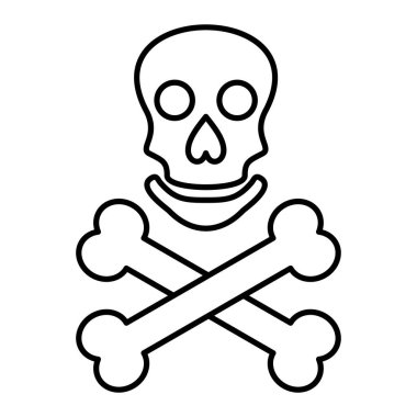 Çapraz kemikli kafatası vektör çizimi tasarımı