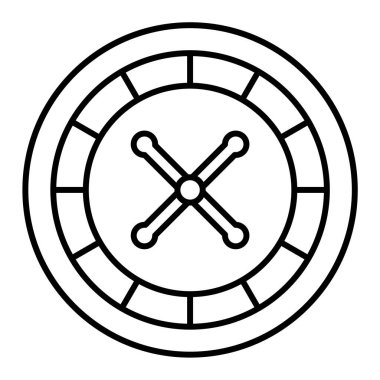 Kumarhane ikonu. Web için rulet tekerleği vektör simgelerinin özet çizimi