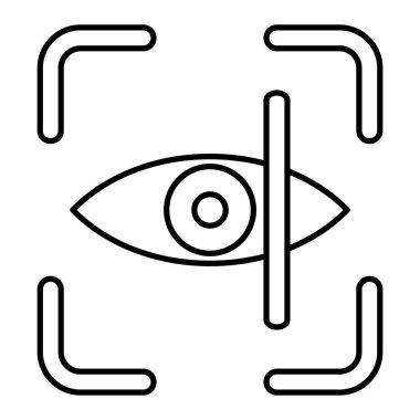 Göz simgesi vektörü beyaz arkaplanda izole edildi, şeffaf işaret. Anahat biçiminde sihirli element tasarımının sembolü