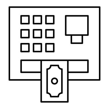 ATM 'de. Web simgesi basit illüstrasyon