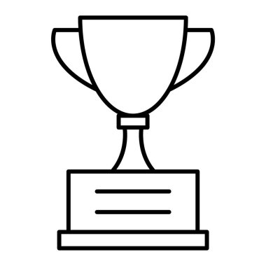 Kupa ikonu. Web için ödül kazanan vektör simgelerinin ana hatları