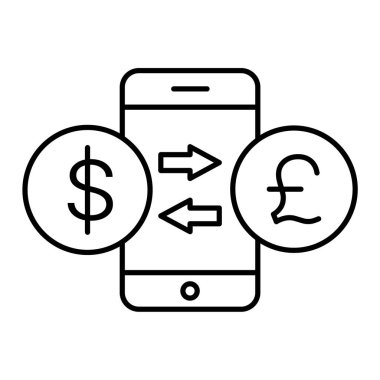 dolar ve para vektör illüstrasyon tasarımlı akıllı telefon