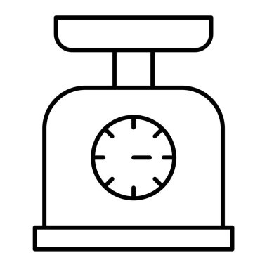 Mutfak ölçekli ikon vektörü. Tartma ölçer işareti. sembol illüstrasyonu