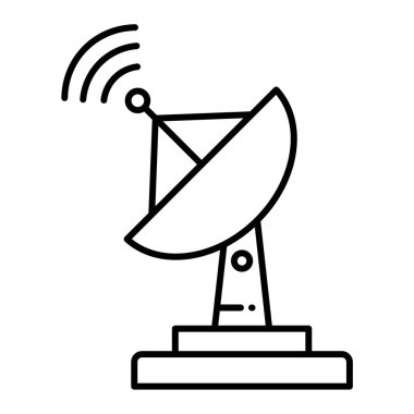 uydu anten simgesi. Beyaz arkaplanda izole edilmiş web tasarımı için kablosuz anten vektör sembolü