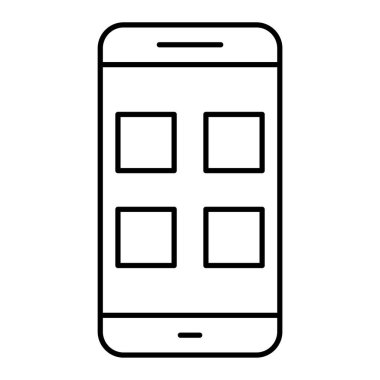 Akıllı telefon simgesi. beyaz arkaplanda cep telefonu vektör çizimi