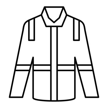 Ceket ikonu. Web tasarımı için kıyafet vektör sembolünün basit bir gösterimi