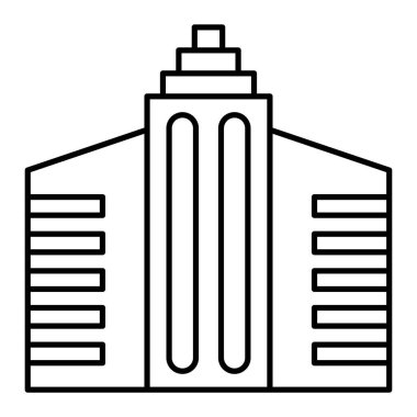 Beyaz arkaplanda izole edilmiş taslak biçimli bina simgesi. seyahat sembolü