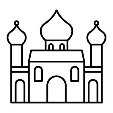 Cami simgesi. Web için Tac Mahal vektör simgelerinin özet çizimi