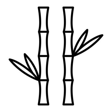 Bambu ikonu. Web için ağaç vektör simgelerinin özet çizimi