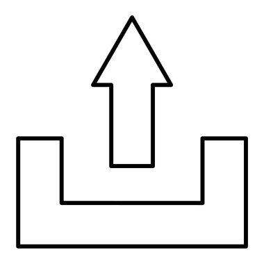 Ok simgesi yükle. Web için çizgi vektör simgelerinin özet çizimi