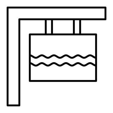 Yüzme havuzu ikonu. Web için su borusu vektör simgelerinin özet çizimi