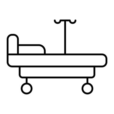 Hastane yatağı ikon vektör illüstrasyonu
