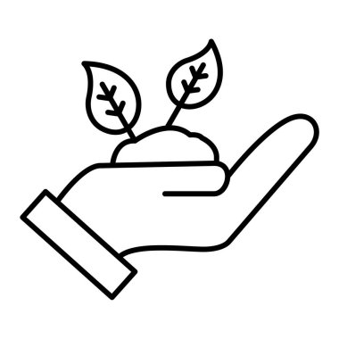 Yaprak çizimi ile el ele tutuşan bitki