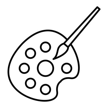 boya fırçası ikonu. Web için palet vektör simgelerinin özet çizimi