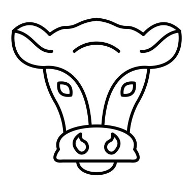 İnek kafası ikonu. Web için domuz vektör çizgisi simgelerinin özet çizimi