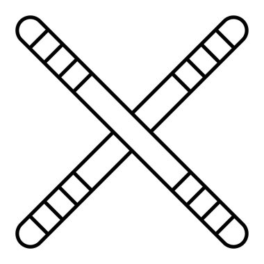 Beyzbol sopası ikonu. Web için hokey kulübü vektör simgelerinin özet çizimi