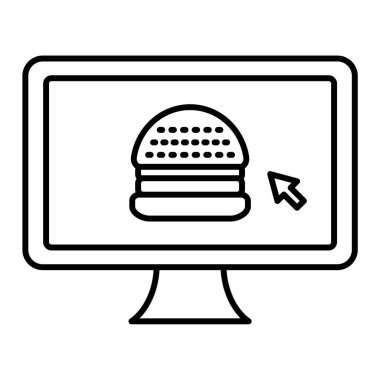 fast food ikonu vektör illüstrasyonu